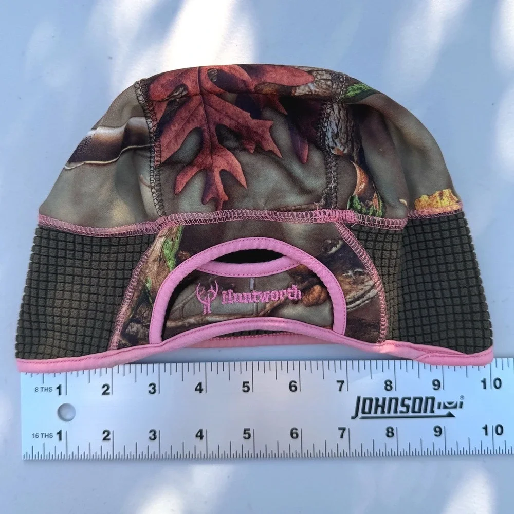 HUNTWORTH Beanie Hat Womens OakTree EVO Knit Cap Pink Camo Skull Ponytail Hole